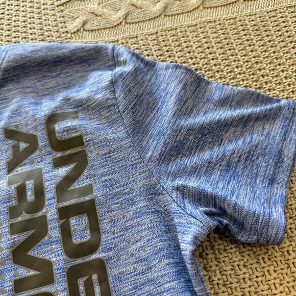 Under Armour Kids Youth Blue Loose Heat Gear Performance T-Shirt ~ YXL - Picture 4 of 10